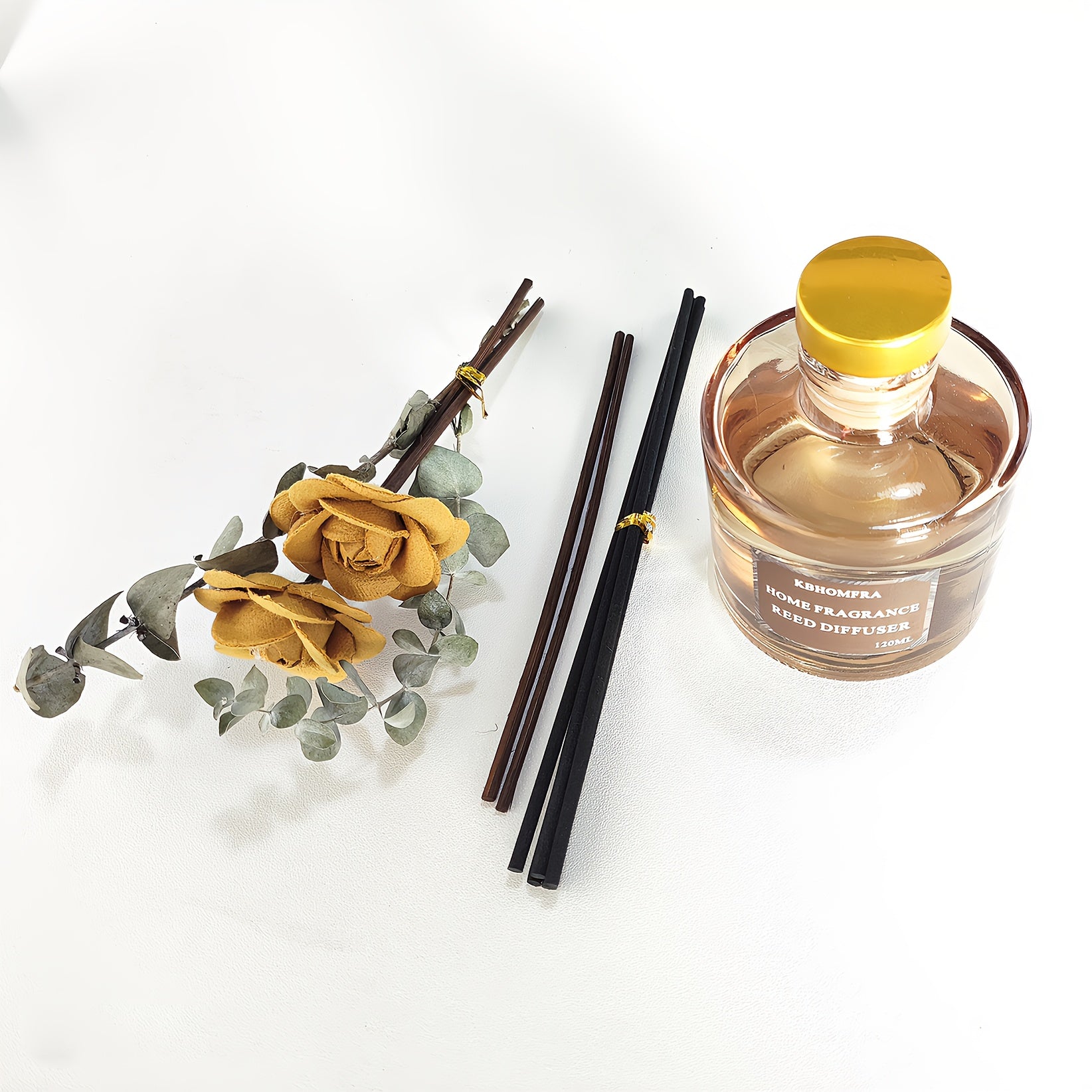 KBHOMFRA Reed Diffuser Jasmine Cedar Sandalwood Scent Fall Diffusers with Dried Flowers Diffuser Sticks 4.06oz Essential Oil 90 Days Long-lasting Fragrance for Livingroom, Bedroom And Bathroom.