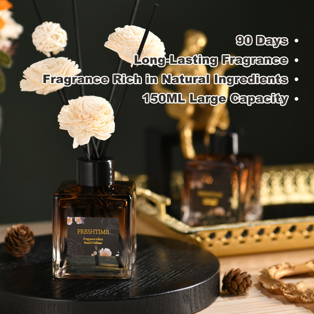 Rattan Fragrance Set Essential Oil Rattan Fragrance Set 5.07oz (150ml), Long-lasting Fragrance for Bathrooms, Bedrooms, Rooms, Decorations, Gifts
