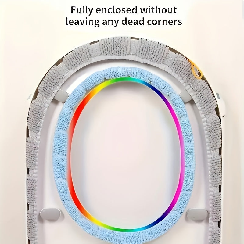 1pc Set, 5pcs Toilet Seat With Temperature, Dual Color Washable Toilet Seat - Thick And Comfortable, Suitable For Winter Use, Perfect Choice For Household And Commercial Use