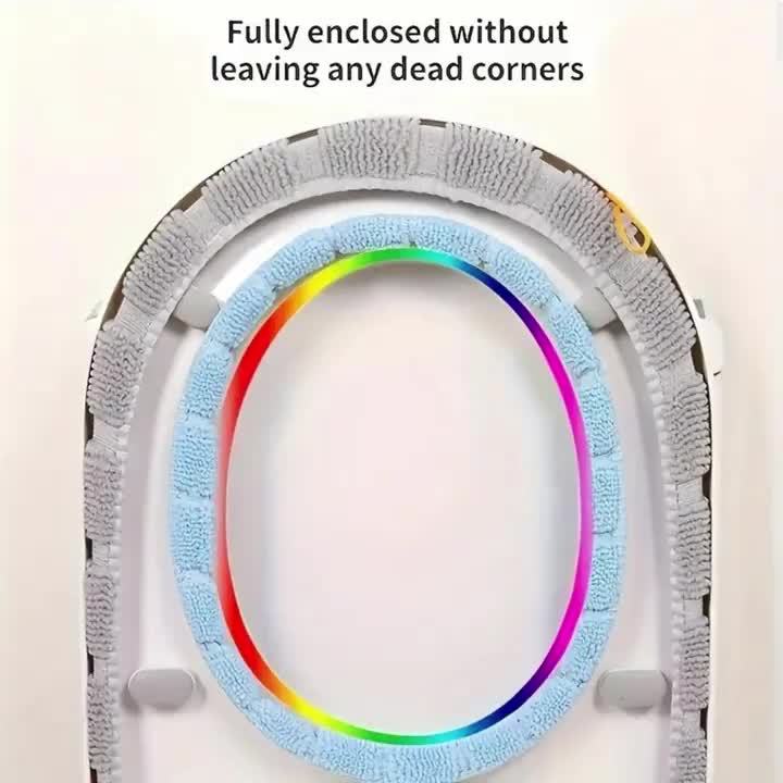 1pc Set, 5pcs Toilet Seat With Temperature, Dual Color Washable Toilet Seat - Thick And Comfortable, Suitable For Winter Use, Perfect Choice For Household And Commercial Use
