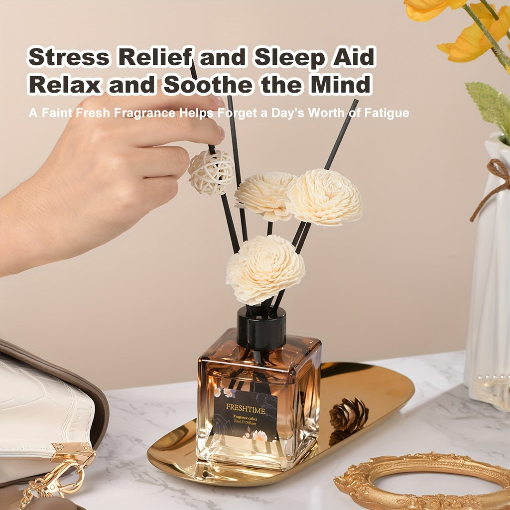 Rattan Fragrance Set Essential Oil Rattan Fragrance Set 5.07oz (150ml), Long-lasting Fragrance for Bathrooms, Bedrooms, Rooms, Decorations, Gifts