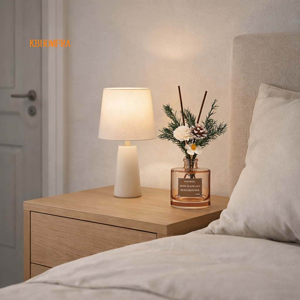 KBHOMFRA Reed Diffuser Jasmine Cedar Sandalwood Scent Fall Diffusers with Dried Flowers Diffuser Sticks 4.06oz Essential Oil 90 Days Long-lasting Fragrance for Livingroom, Bedroom And Bathroom.