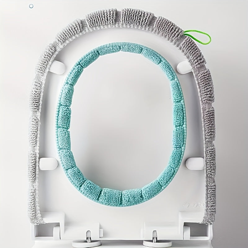 1pc Set, 5pcs Toilet Seat With Temperature, Dual Color Washable Toilet Seat - Thick And Comfortable, Suitable For Winter Use, Perfect Choice For Household And Commercial Use