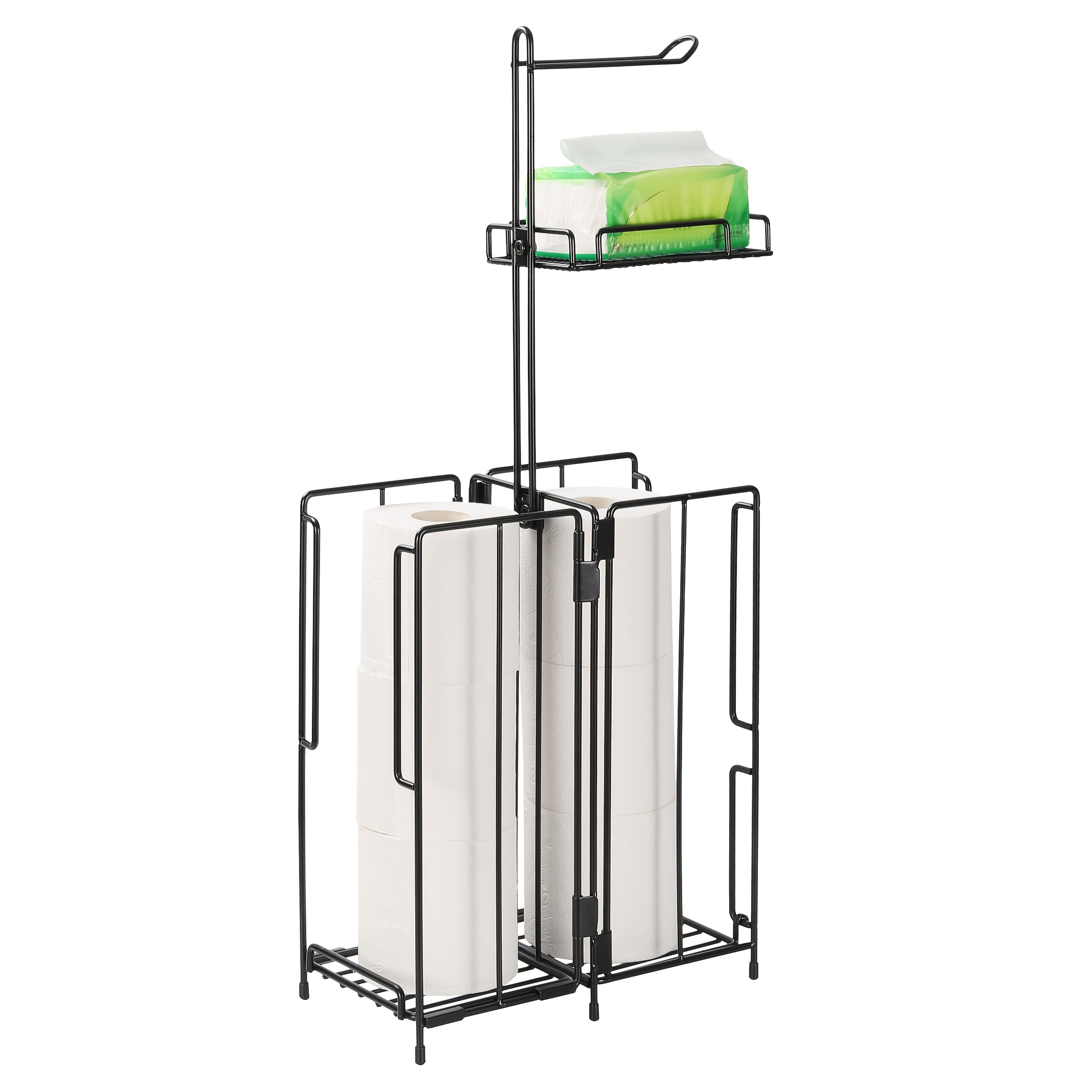 Freestanding Toilet Paper Holder, Metal Trim Freestanding Toilet Paper Roll Holder And Dispenser to Store 3 Extra Rolls Of Reserve Toilet Paper, Christmas