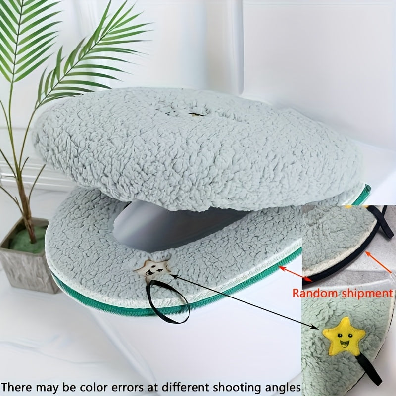 2pcs Cute Teddy Fleece Toilet Seat, Thickened Home Bathroom Floor Mat, Perfect for Weddings Halloween Christmas Gifts, Toilet Seats for The Elderly, Soft Toilet Seat Cover, Toilet Seat Warmer, Toilet Seat Cushion, Toilet Seat Cover for, Home Decor