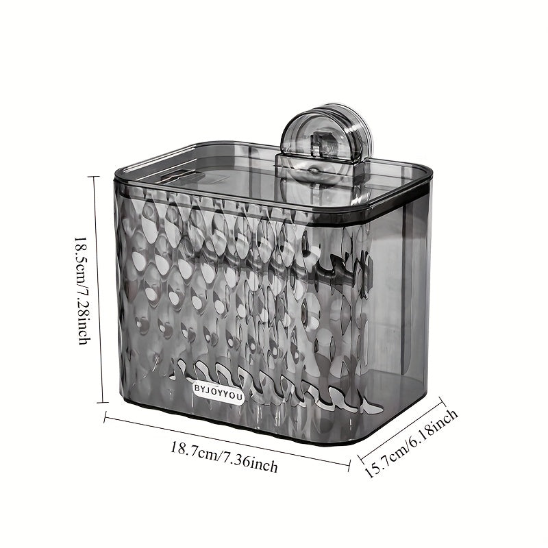 1pc Suction Cup Adhesive Toilet Tissue Box Holder - Waterproof No Drill Installation, Space-Saving Wall-Mounted Bathroom Shelf for Shower, Bathtub, Door - Compatible with Single\u002FDouble Roll Toilets (Plastic, Easy Setup)