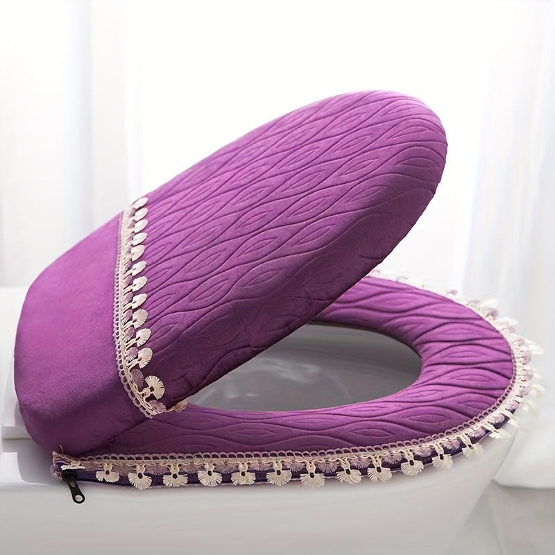 Thick Toilet Seat Cover Set with Lid - Soft Light -Friendly All-Season Warmth, Non-Slip Toilet Pad with Easy Installation & Washable Design, Fit for Home Bathrooms, Multi-Color Options ( Shown) - Durable & Hygienic Comfort for Adults & s