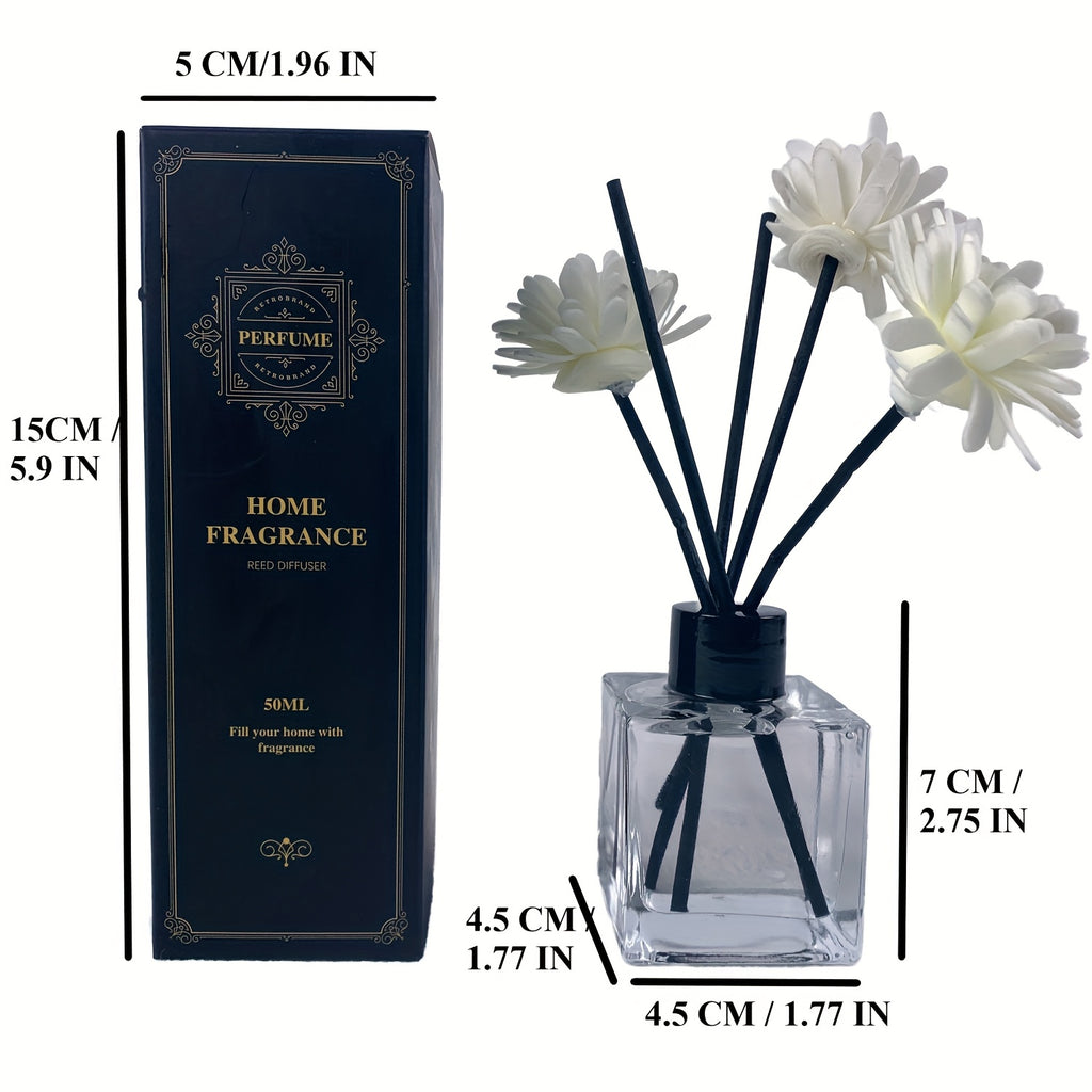 1pc\u002Fset 50ml\u002F 1.69oz Reed Diffuser Set - Elegant Aromatherapy with Long-Lasting Fragrance, Ideal for Bedroom, Living Room, Study - Sophisticated Home Decor Gift, AIR FUSION Diffuser Stick Home Fragrance Light Aroma Scented Home Essential Oil