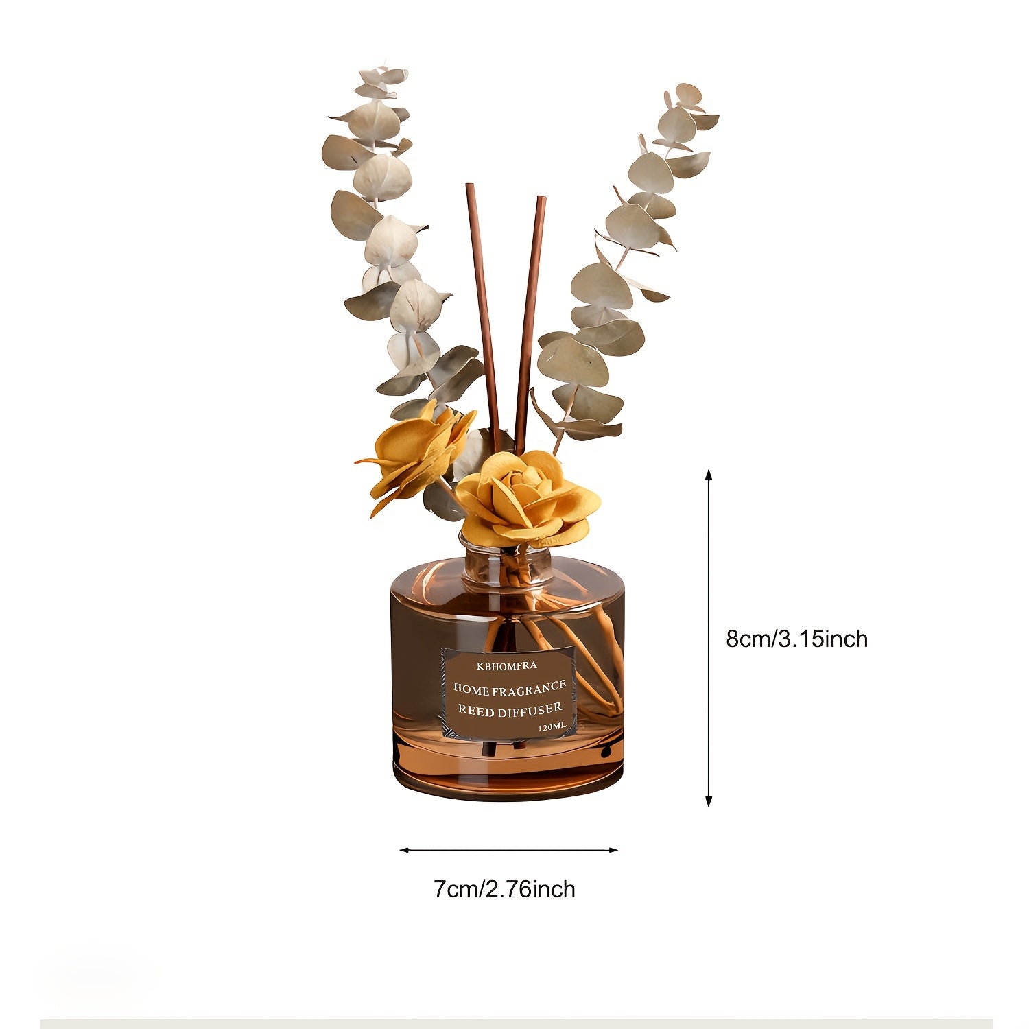 KBHOMFRA Reed Diffuser Jasmine Cedar Sandalwood Scent Fall Diffusers with Dried Flowers Diffuser Sticks 4.06oz Essential Oil 90 Days Long-lasting Fragrance for Livingroom, Bedroom And Bathroom.