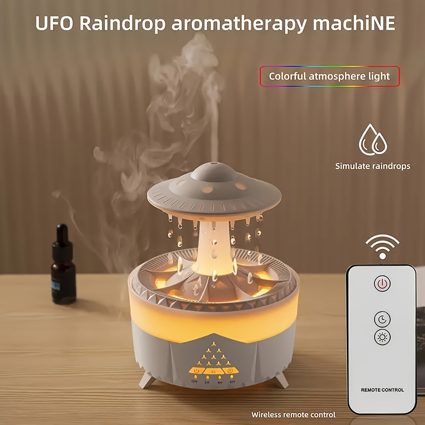 Simulation Water Drop Humidifier, Aroma Diffuser Household Large Capacity Intelligent Spray Atomizer, Suitable for Hotel, Shopping Mall, Restaurant, Business Use, Humidifier for Large Room, Room Humidifier, Air Humidifier